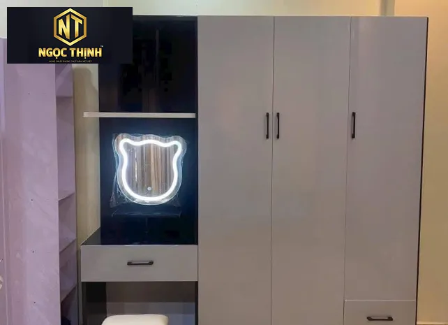 TỦ QUẦN ÁO KÈM BÀN MAKEUP TIỆN LỢI PHÙ HỢP VỚI KHÔNG GIAN TIẾT KIỆM